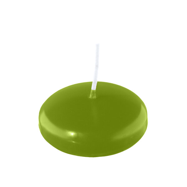 Schwimmkerzen Limonegrün Ø 60 mm, 20 Stück
