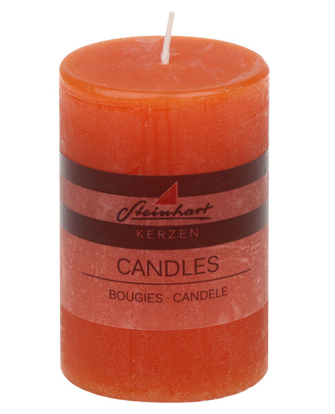 Stumpenkerze "Raureif" Dunkelorange 100/68 mm