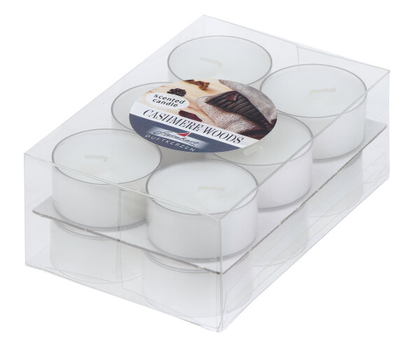 Duftteelichter im 12er Pack Cashmere Woods 18/38 mm ca. 4 h