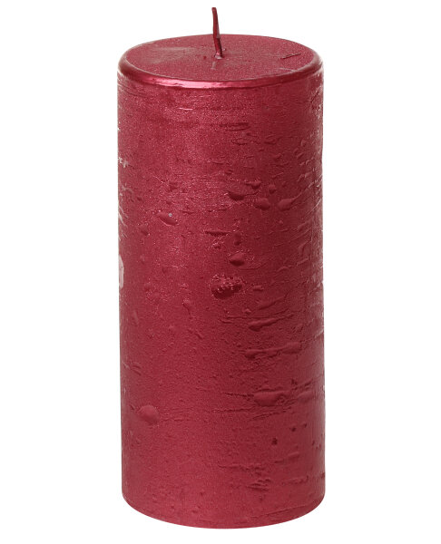 Stumpenkerze "Rustic-Glanz" Rubin Rot 150/68 mm