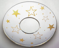 Glas-Kerzenmanschette (Tropfenfänger) "Sternenregen in Gold" für Kerzen bis Ø 25 mm