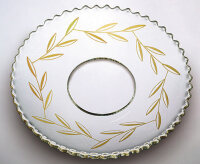 Glas-Kerzenmanschette (Tropfenfänger) "goldende Blätter im Kranz" für Kerzen bis Ø 25 mm