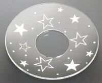 Glas-Kerzenmanschette (Tropfenfänger) "Sternenregen" für Kerzen bis Ø 25 mm