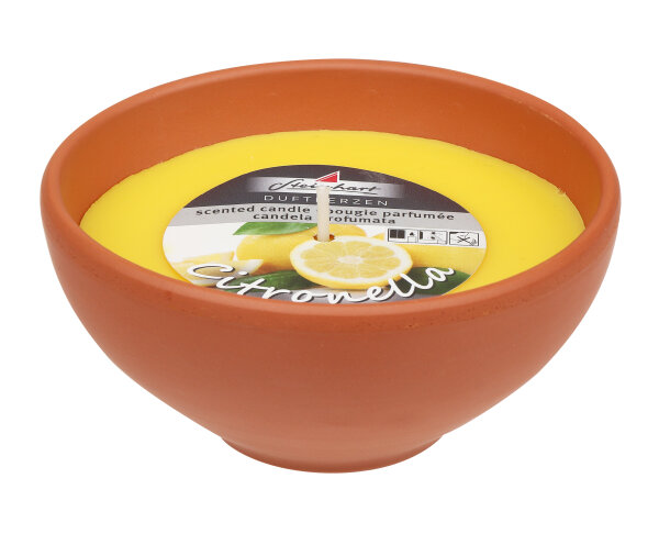Citronella Kerzen Terra-Schale "Sake" Gelb 50/103 mm