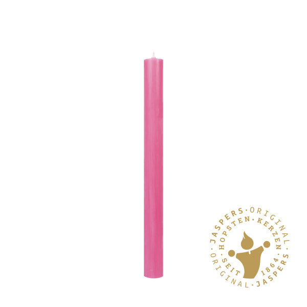 Flachkopf durchgefärbte Stabkerzen Fandango-Rosa 290 x Ø 21 mm, 1 Stück