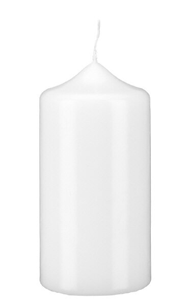 Kopschitz Kerzen Spitzkopf Stumpen Kerzen Weiß 15 x Ø 8 cm, 6 Stück